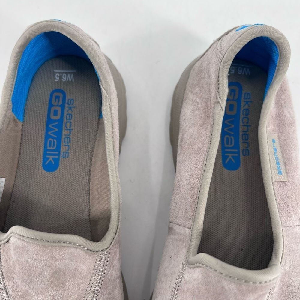 Skechers Women's Go Walk Suede Leather Slip-On Comfort Sneaker Shoes Gray Sz 6.5 - Picture 12 of 12